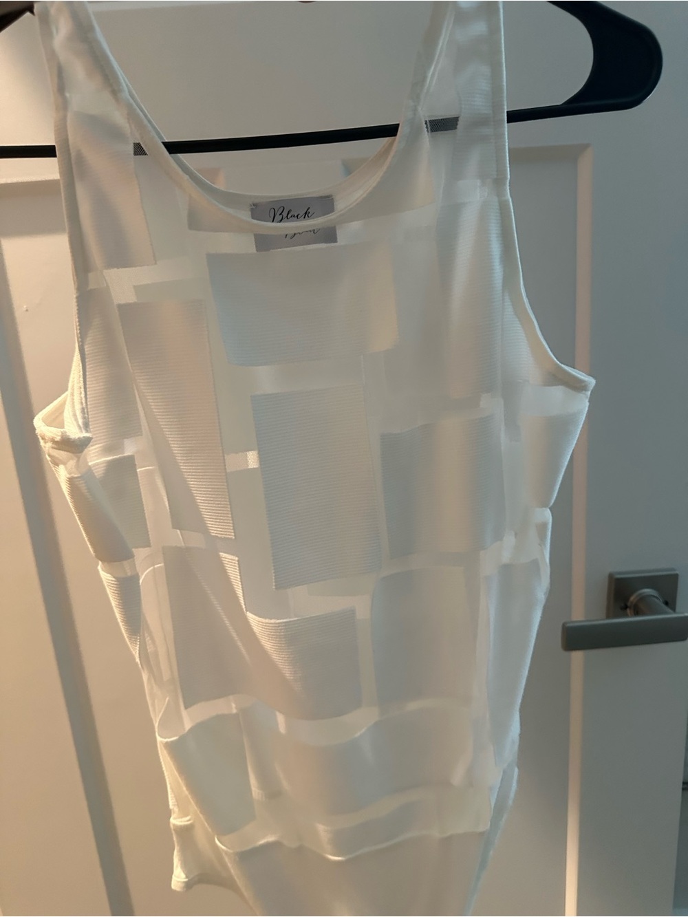 Black White Sheer Geometric Camisole